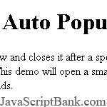 Auto Popup Window © JavaScriptBank.com