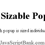 Sizable Popup Links