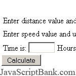 Distance Speed Time © JavaScriptBank.com