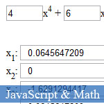 JavaScript Quartic Equation Solver