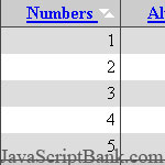 Sortable Table with Alternating Row Colors