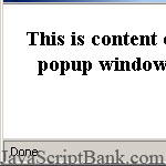 Dirty Popup