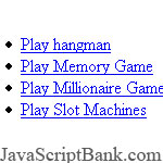 Một số trò chơi của Poks © JavaScriptBank.com