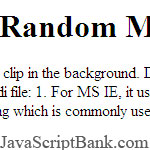 Play Random Midi in BackGround © JavaScriptBank.com
