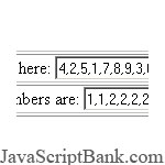 Sắp xếp một chuỗi số © JavaScriptBank.com