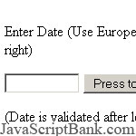 Validate Date script