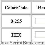 Biến đổi mã màu © JavaScriptBank.com