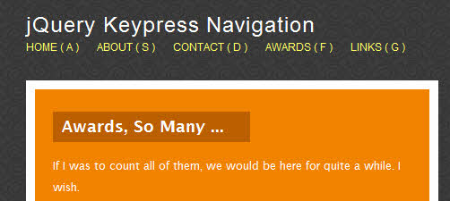 jQuery KeyPress Navigation