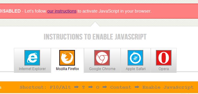 friendly instructions to enable JavaScript